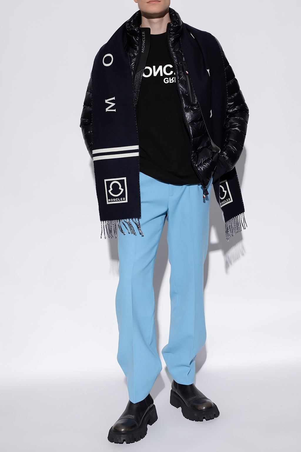 shirt with logo Moncler Grenoble - clothing footwear